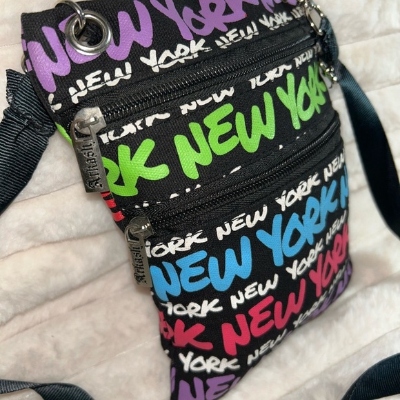 Vibrant New York Text Crossbody Bag by Akash - Picture 3 of 6